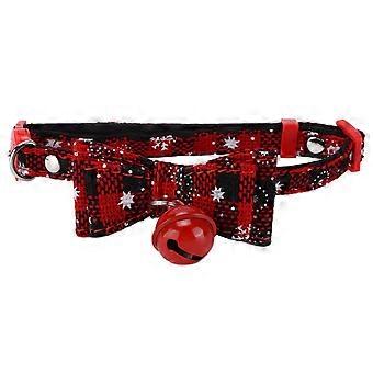 Christmas Pet Collars Personalized Cute Bow Tie Holiday Decorations for Cats Dogs Small PetsSnow Black M