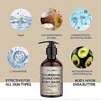 Oceaura fugtgivende body wash - opstrammer, renser, fugter, lysner blidt og udglatter huden til daglig hudpleje.