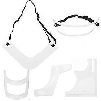 5PCS Beard Template Set Hairline Grooming Beard Trimming Styling White Beard Shaper Tool Kit