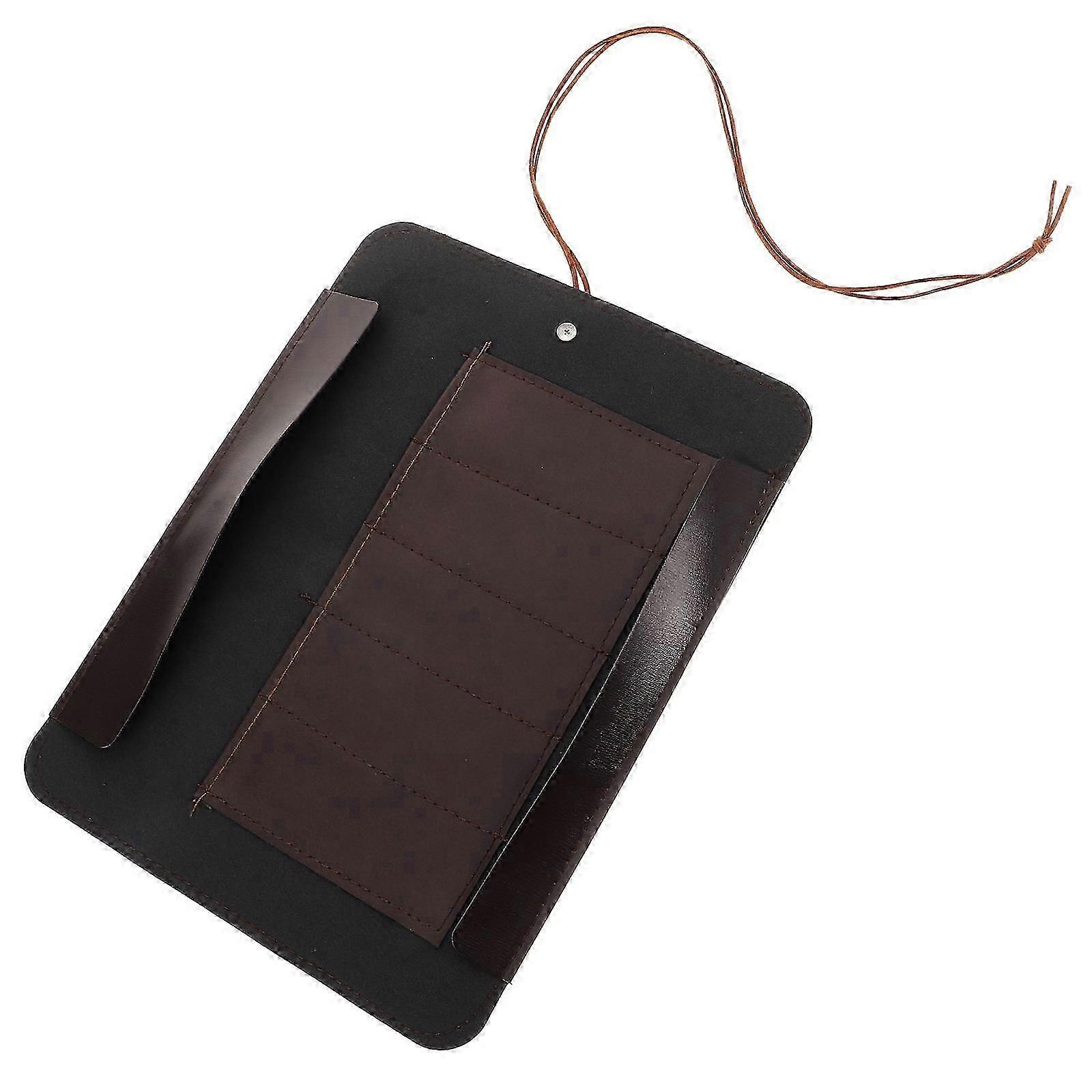 Tool Roll Up Bag, Portable Organizer for Craftsmen, Dark Brown Imitation Leather