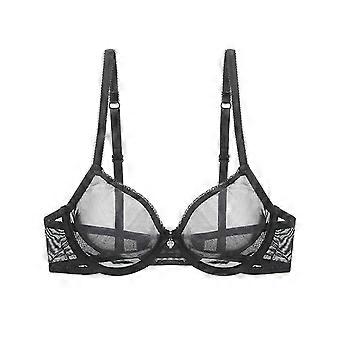 Women Bra Tops Sexy Lingerie See-through Mesh Bralette Adjustable Shoulder Straps Underwire Unlined Bra Brassiere Underwear