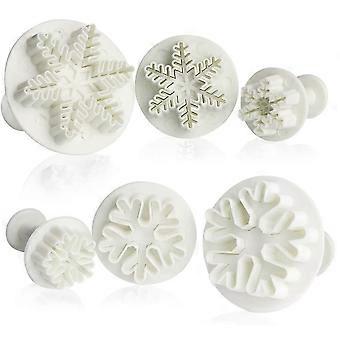 6 stk Fondant Cookie Cutter Snefnug Cookie Cutter Mold Sæt, Hvid