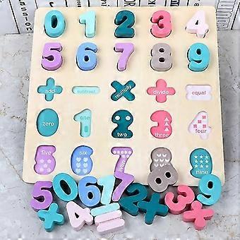 3d Children's Wooden Jigsaw Puzzle Baby Toy Early Education Cognitive Number Algorithm Puzzle Birthday Gift