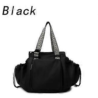 Large Capacity Drawstring Gym Bag, Nylon Multi-Pocket Foldable Travel Bag for Fitness, Shopping, Commuting
