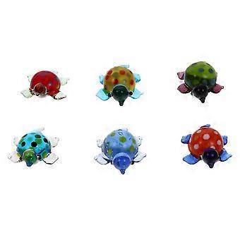 Dekorative Schildkröten aus Glas, kompatibel mit Aquarien, inklusive 6 Mini-Schildkröten