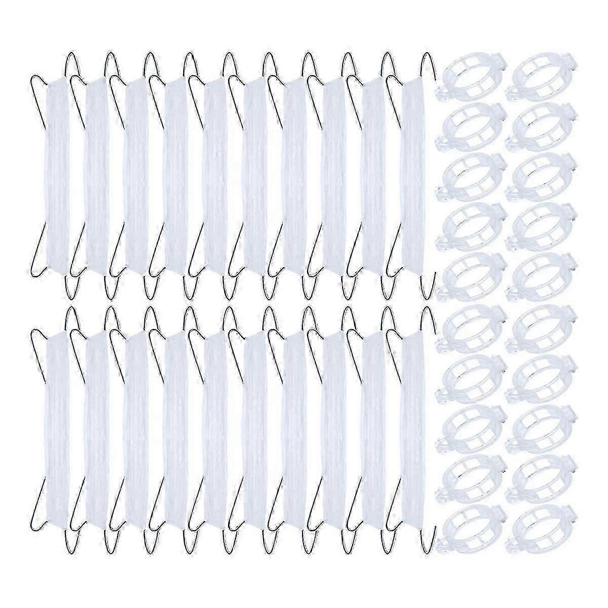 40pcs Tomato Support Hooks with String, Plant Support Clips, Tomato Holder Hooks