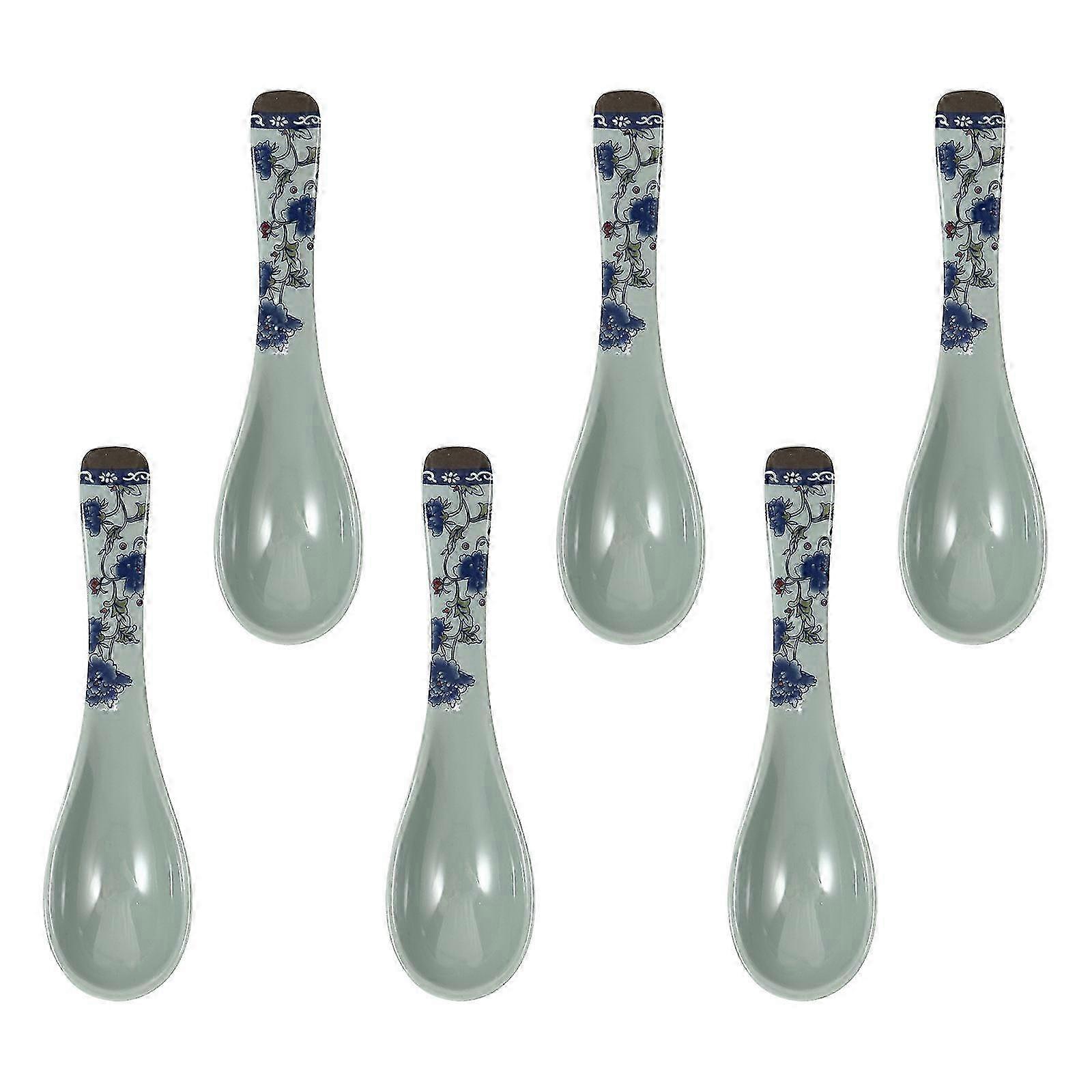 Blue Spoon compatible with Soup with Anti-Fall Feature 6Pcs Set