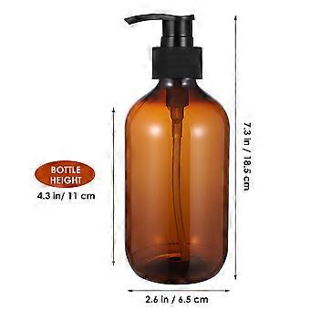 OUNONA 2PCS 500ml Empty Shampoo Bottles Opaque Versatile Pump Bottle Drip-free Lotion Container Hand Soap Dispenser (Light Brown)