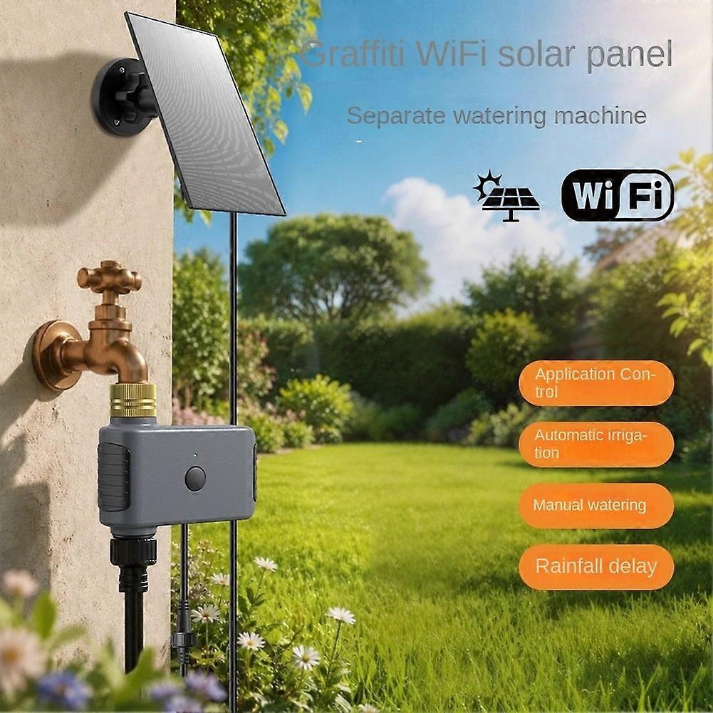 Solar WiFi Irrigation Timer Smart Irrigation System 2 Zone Timing Controller Programmable Timer Sprinkler for Garden,NPT