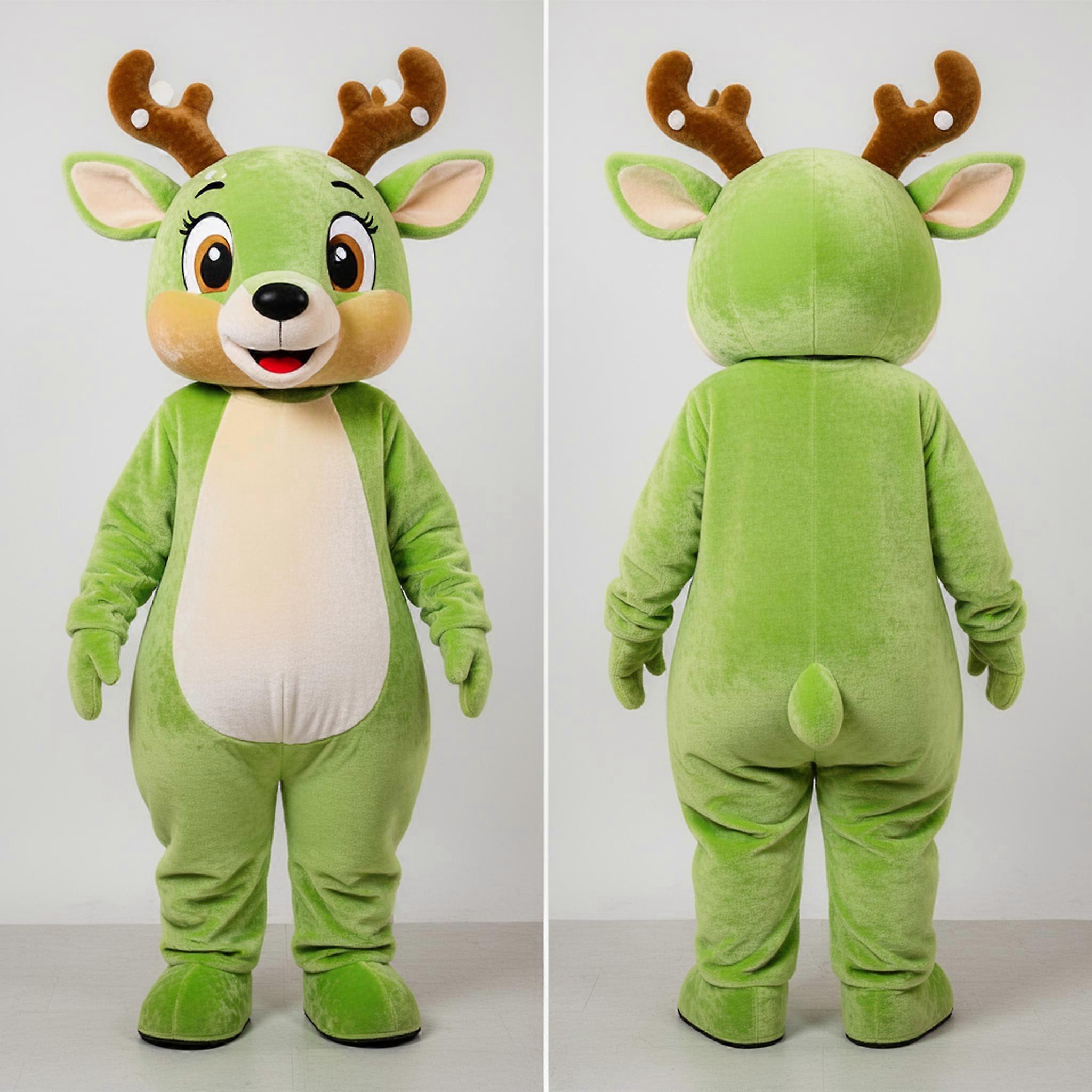 MASTICOT Lime Green Cuddly Deer Mascot