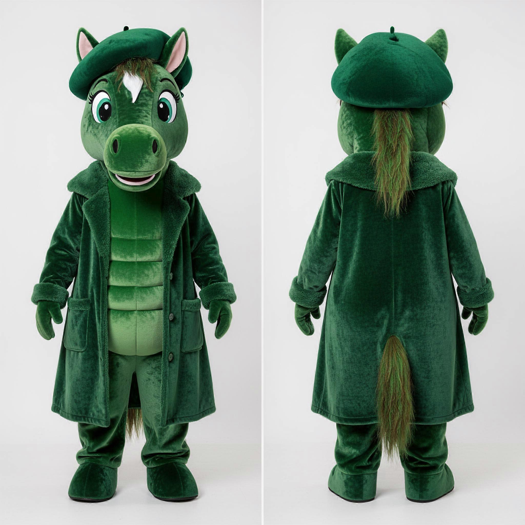 MASTICOT Forest Green Velvety Mare Mascot
