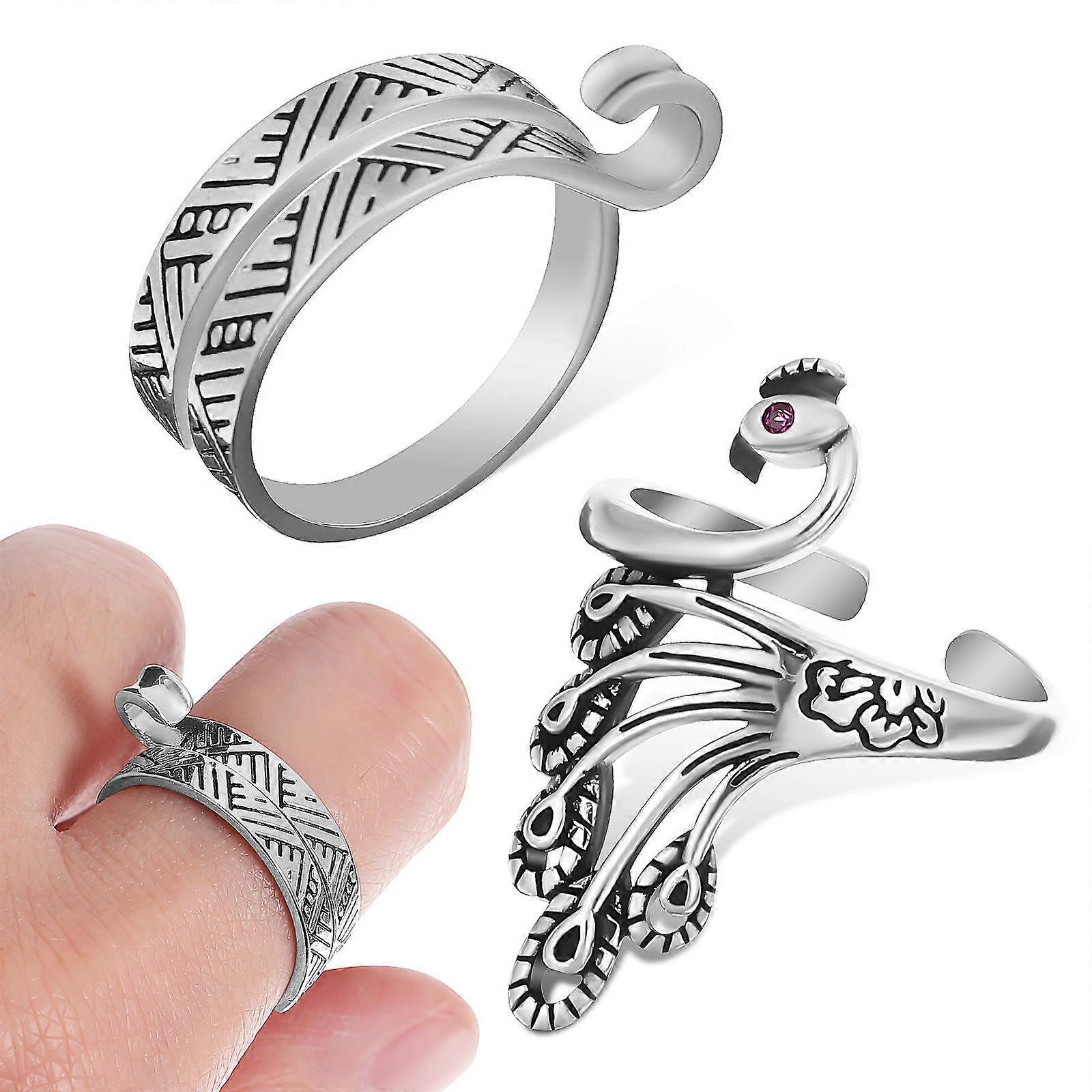 Silver Multi-Purpose Crochet Ring Yarn Guide for Sewing 2Pcs