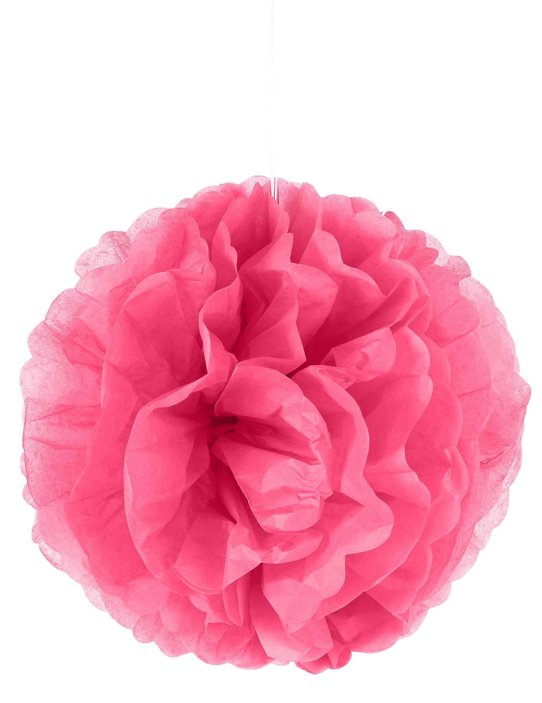 Fuchsia paper hanging pompom 35 cm
