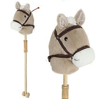 Hobby horse for children, with sound, roller, riding horse for children 24+ months, grey