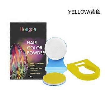 Hoegoa Hair Coloring Powder (Yellow) - Naturally Covers Hair and Easily Changes Color With One Swipe, Great for Proms and Hairstyles