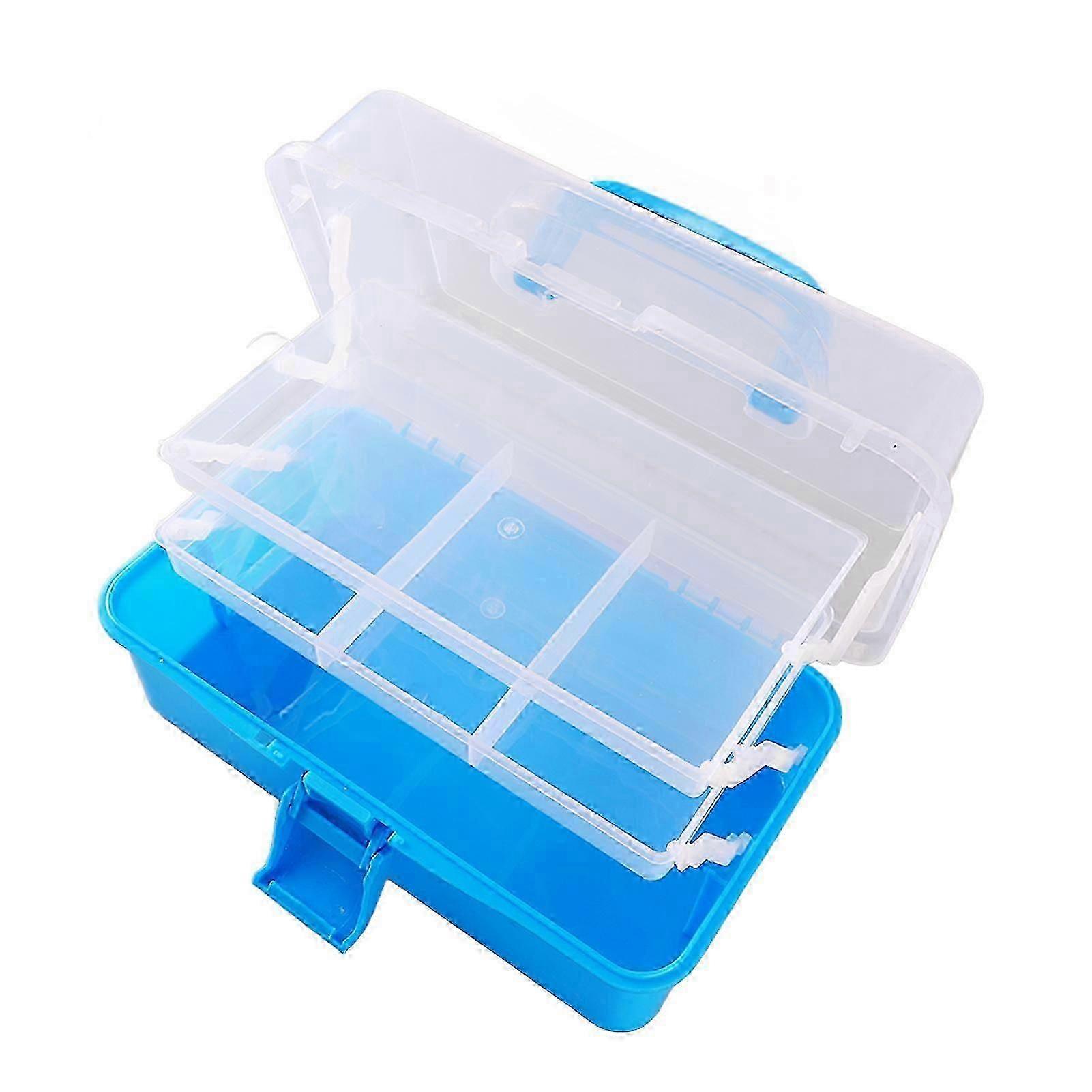 Three Layer Storage Box Plastic Folding Tool Storage Box Portable Handled premium