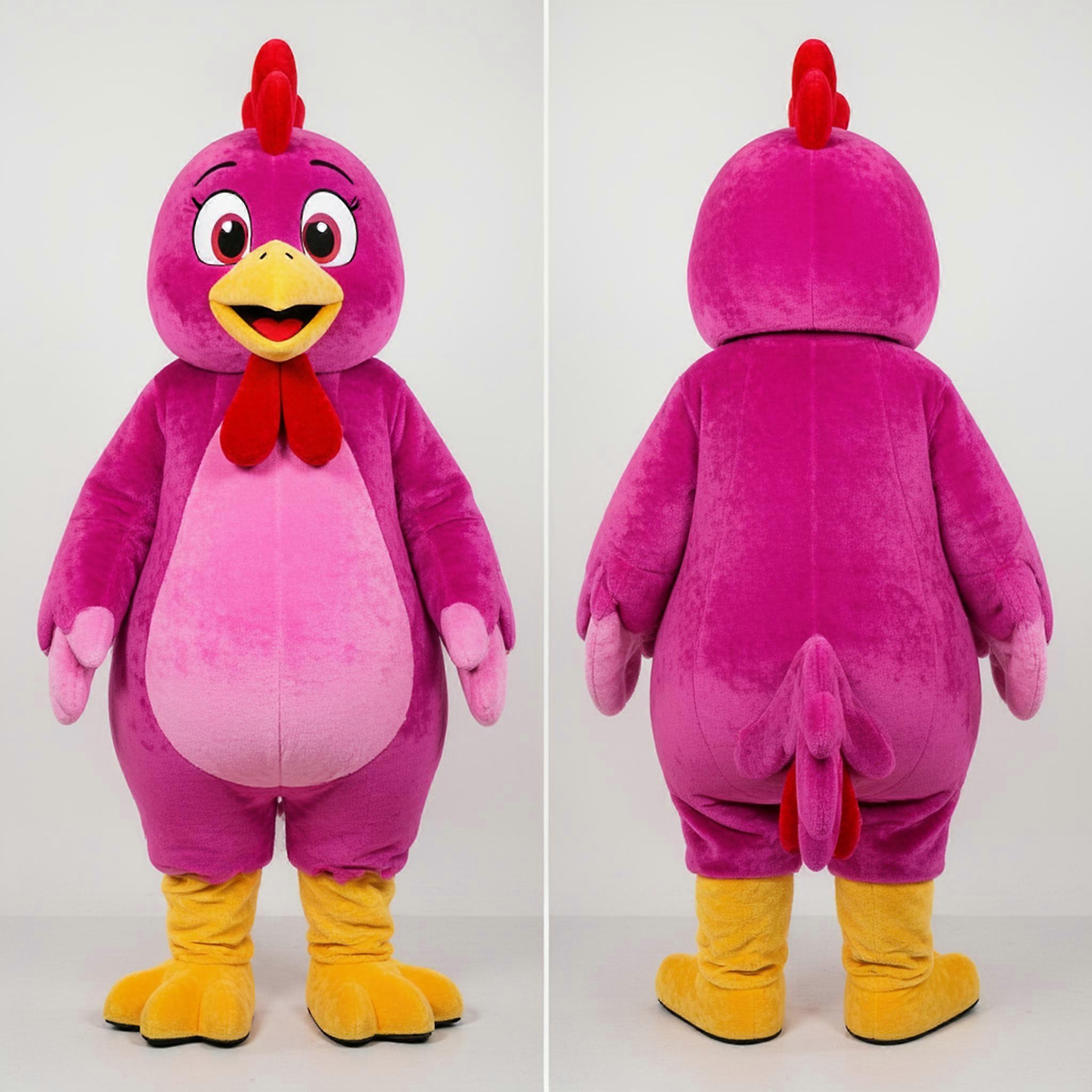 MASTICOT Magenta Rounded Chicken Mascot