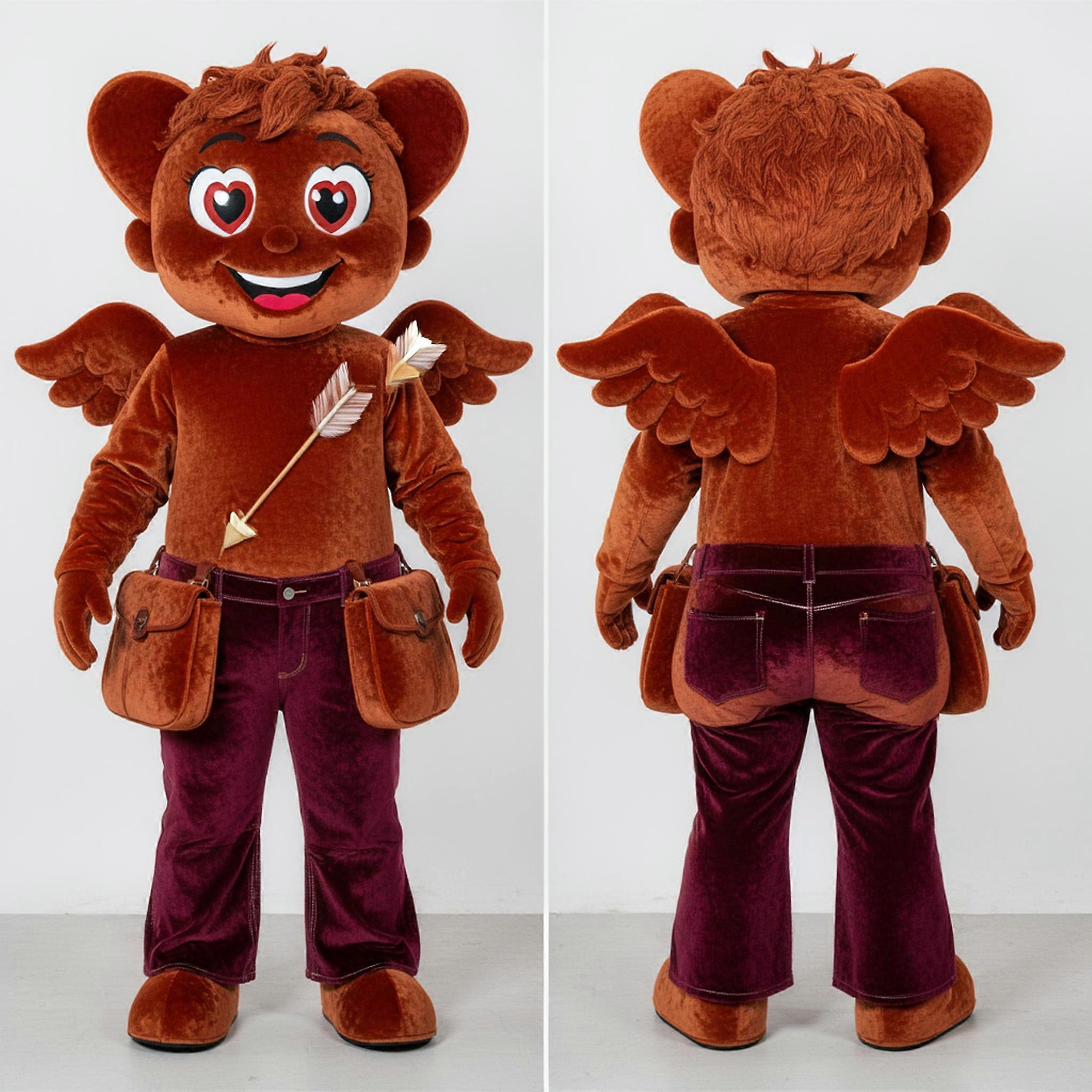 MASTICOT Rust Heart-Eyed Cupid Mascot