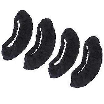 Ice Skate Covers, Elastic 2 Pairs Black, Moisture Absorbent to Protect Skates from Rust, Fits Hockey Figure Ice Skates, Polyester Plush