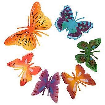 Colorful Toys for Stage Performance 6Pcs Realistic Rubber Butterflies
