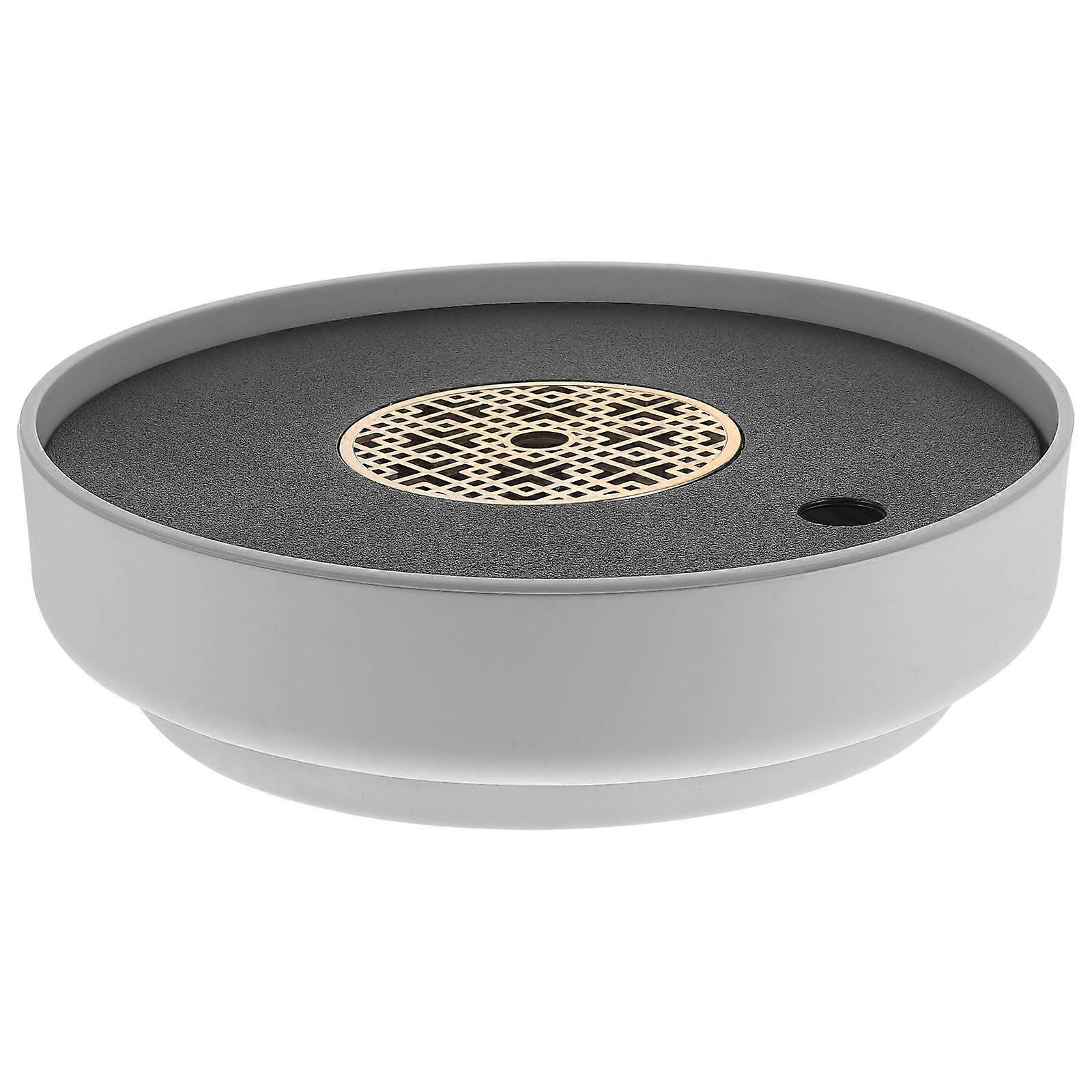 Rotating Plastic Tea Tray Double-Layer Serving Tray for Storage Use