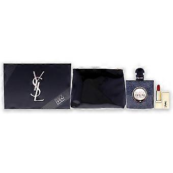 Yves Saint Laurent Black Opium By Yves Saint Laurent For Women - 3 Pc Gift Set 1.6oz Edp Spray, 1.4ml Lipstick, Trousse