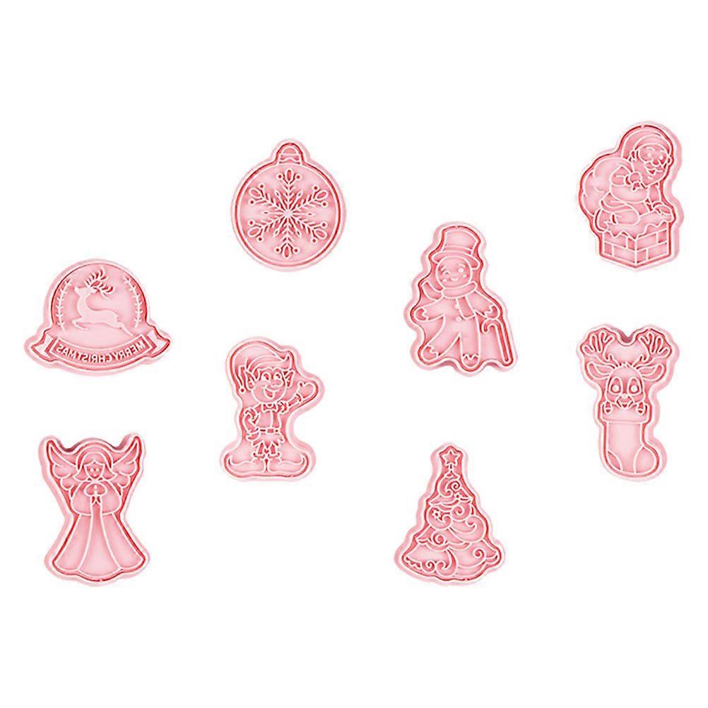 Press Type Cookie Mold Xmas Cookie Mold for Baking 16Pcs Set