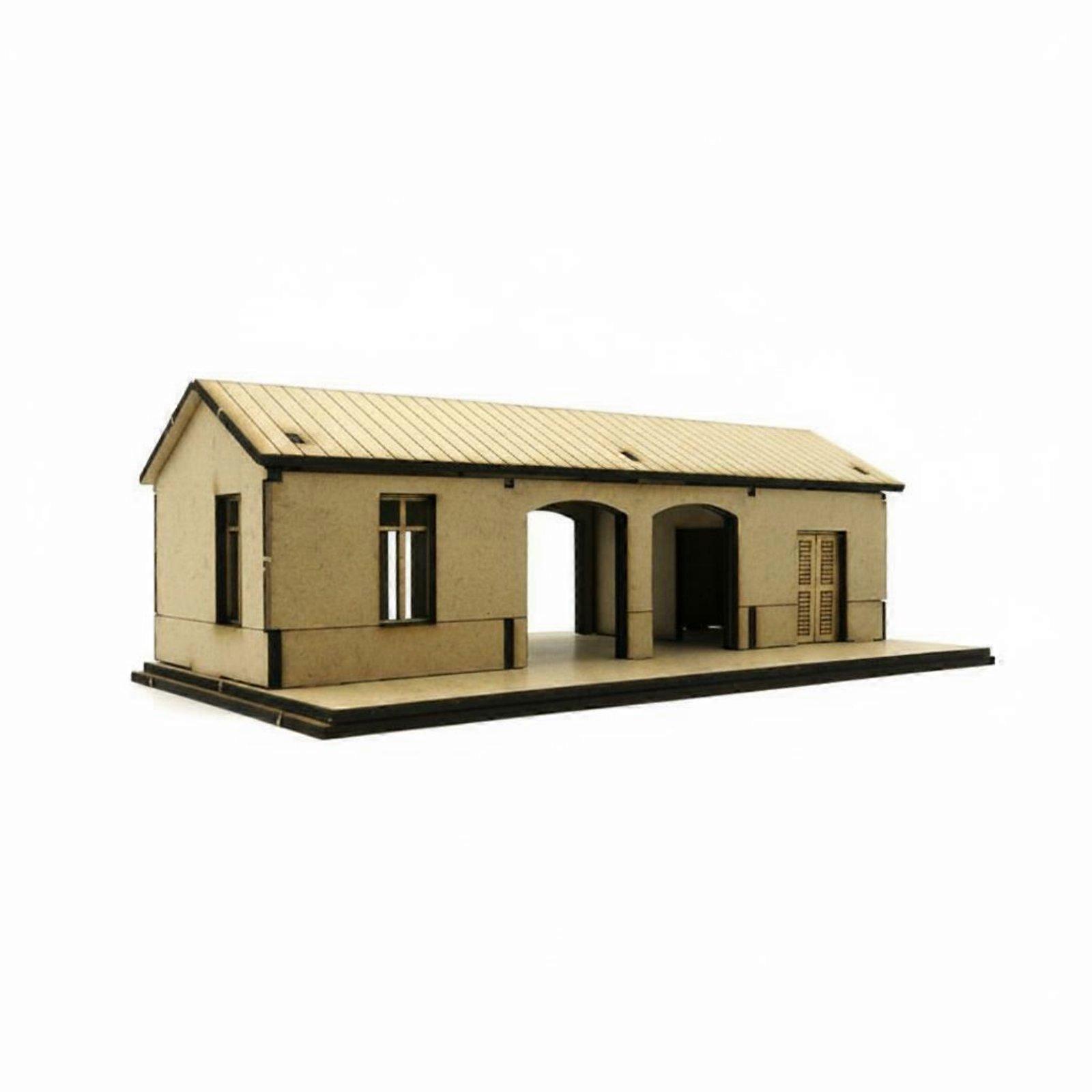 1/72 Scale Station House Kit Modular Design Cut Train Station Model Removable