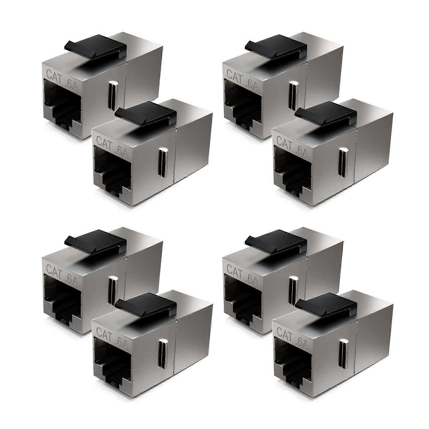 8x Cat6a Keystone-Module Patchkabel-Koppeling 10 Gbit/s