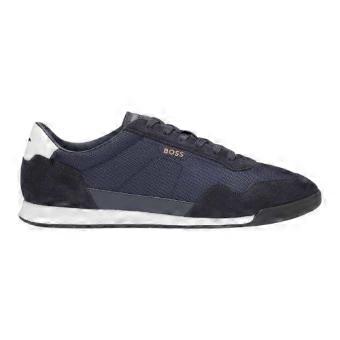 Boss Herren Sneaker aus Titan-Material mit Wildlederakzenten.