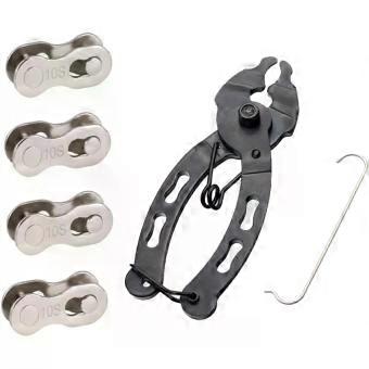 Mountain Road Bike Chain Quick Link Set 10-Speed Silver Steel Missing Links with Mini Repair Tool for Bicycle Chain Maintenance and Fast Connector