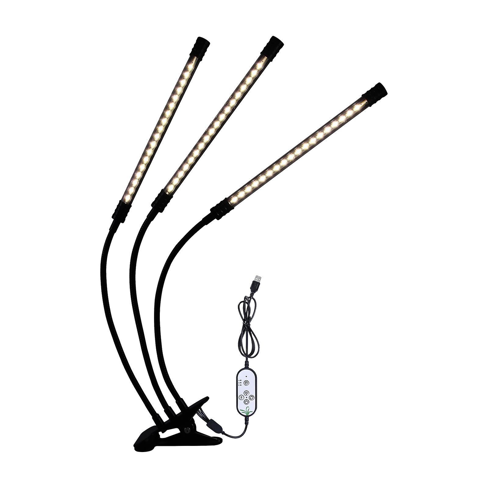 3 Head Led Grow Light Full Spectrum White Light 4/8/12h Timer 5