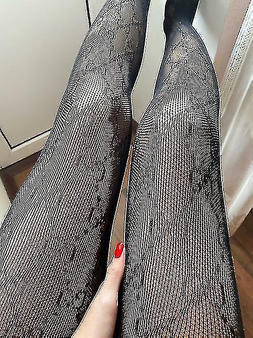Hosiery Flocking Tights Gauze Transparent Fish Net Womens Stockings