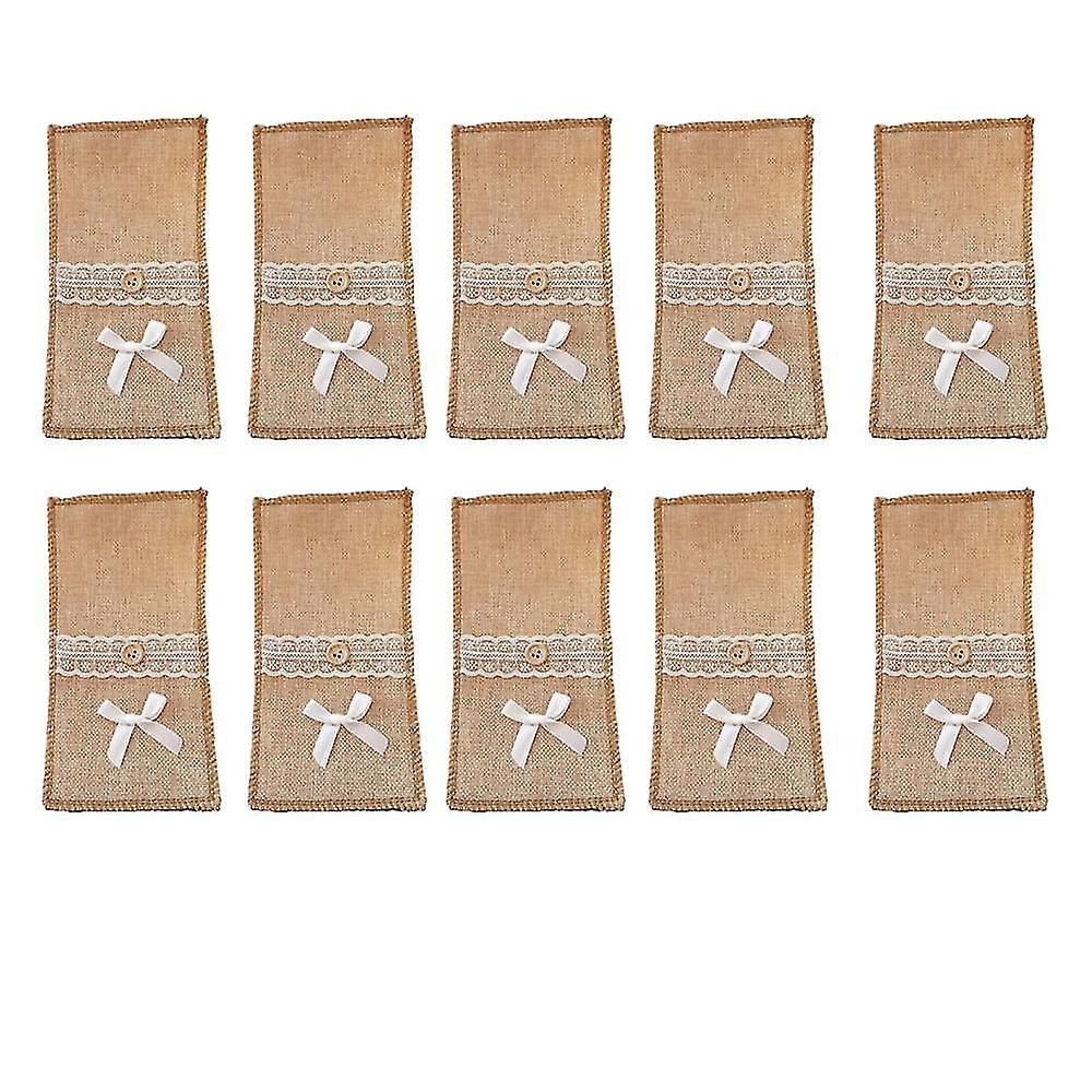 Reusable Rustic Utensil Holder Pouch For Table Setting
