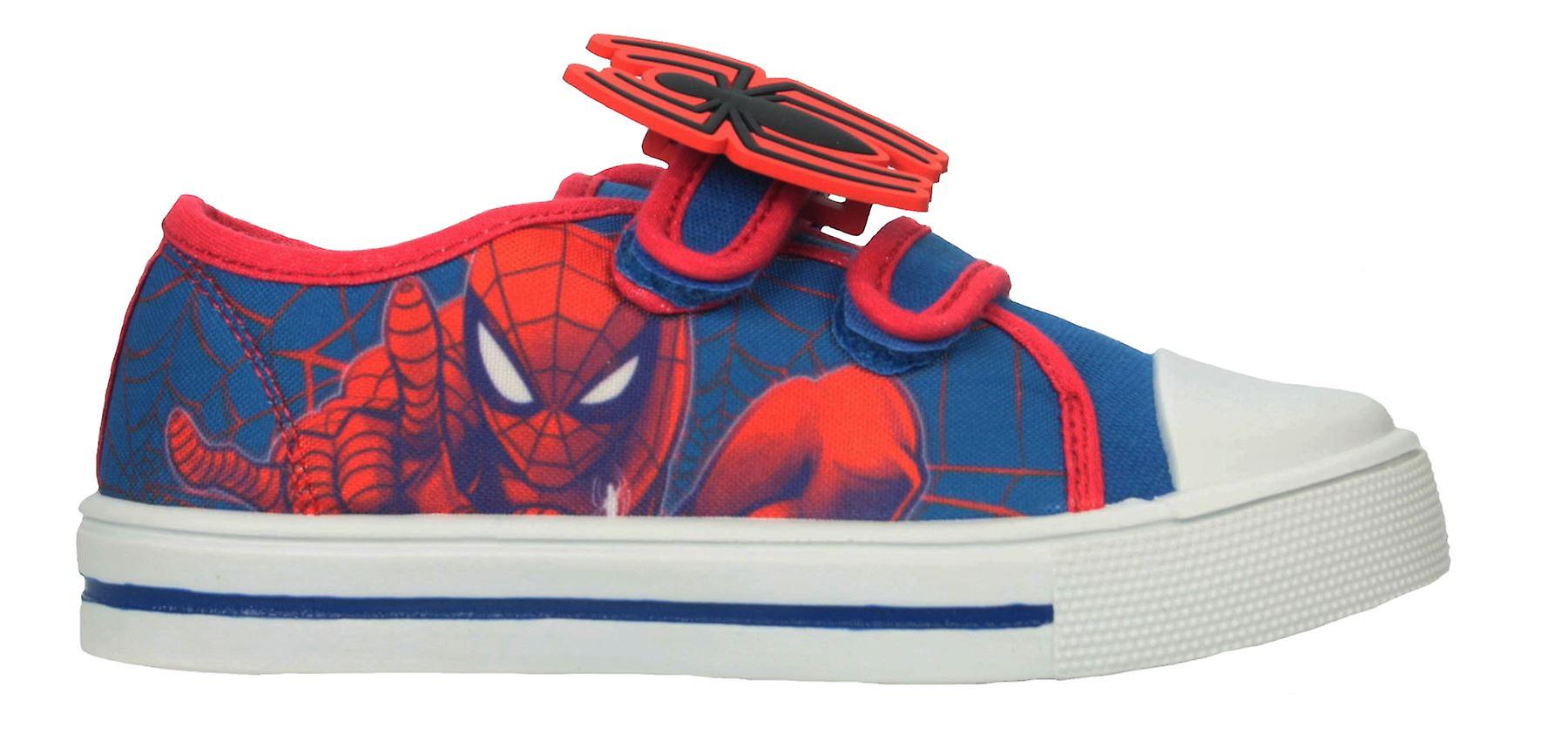 Boys Blue & Red Marvel Spider-Man Web Low-Top Casual Trainer UK Sizes Child 10-2