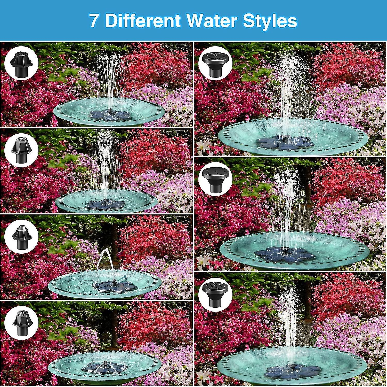 Solar Fountain Led Lights, 3.5w Snowflake Solar Powered Fountain Pump