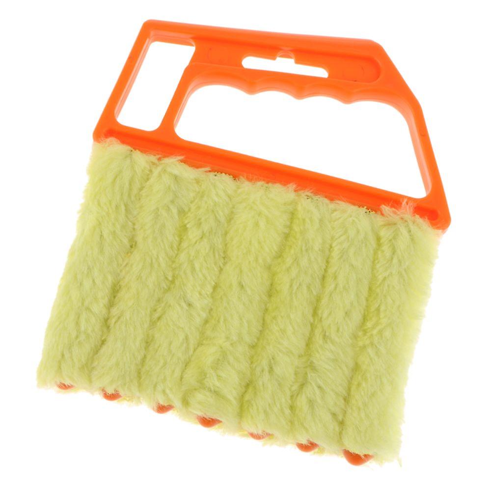 Venetian Blind Shutter Brush Air Conditioner Window Dust Collector Orange Handle + Yellow Brush