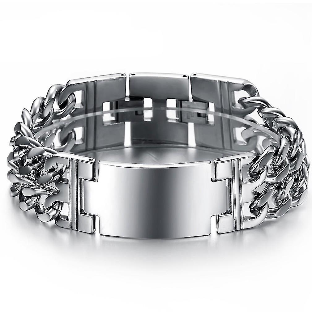 Double-layer Unpatterned Titanium Steel Bracelet