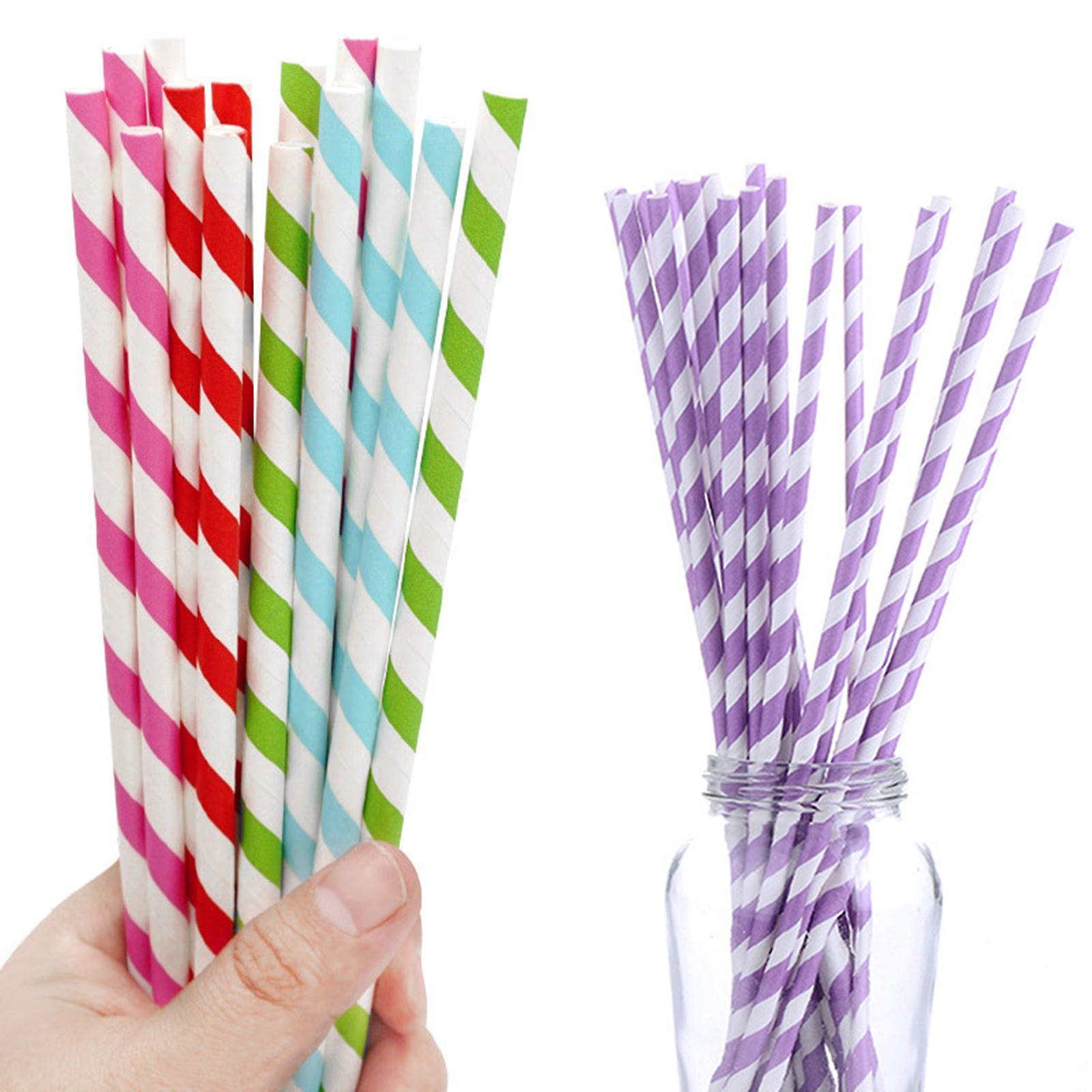Biodegradable Disposable Paper Straw Colorful Disposable Drinking Straws For Juice Soda Cocktails Shakes