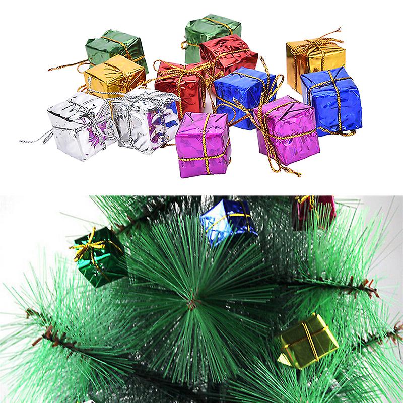 12pcs Colorful Xmas Small Gift Boxes Christmas Tree Hanging Decoration Ornaments