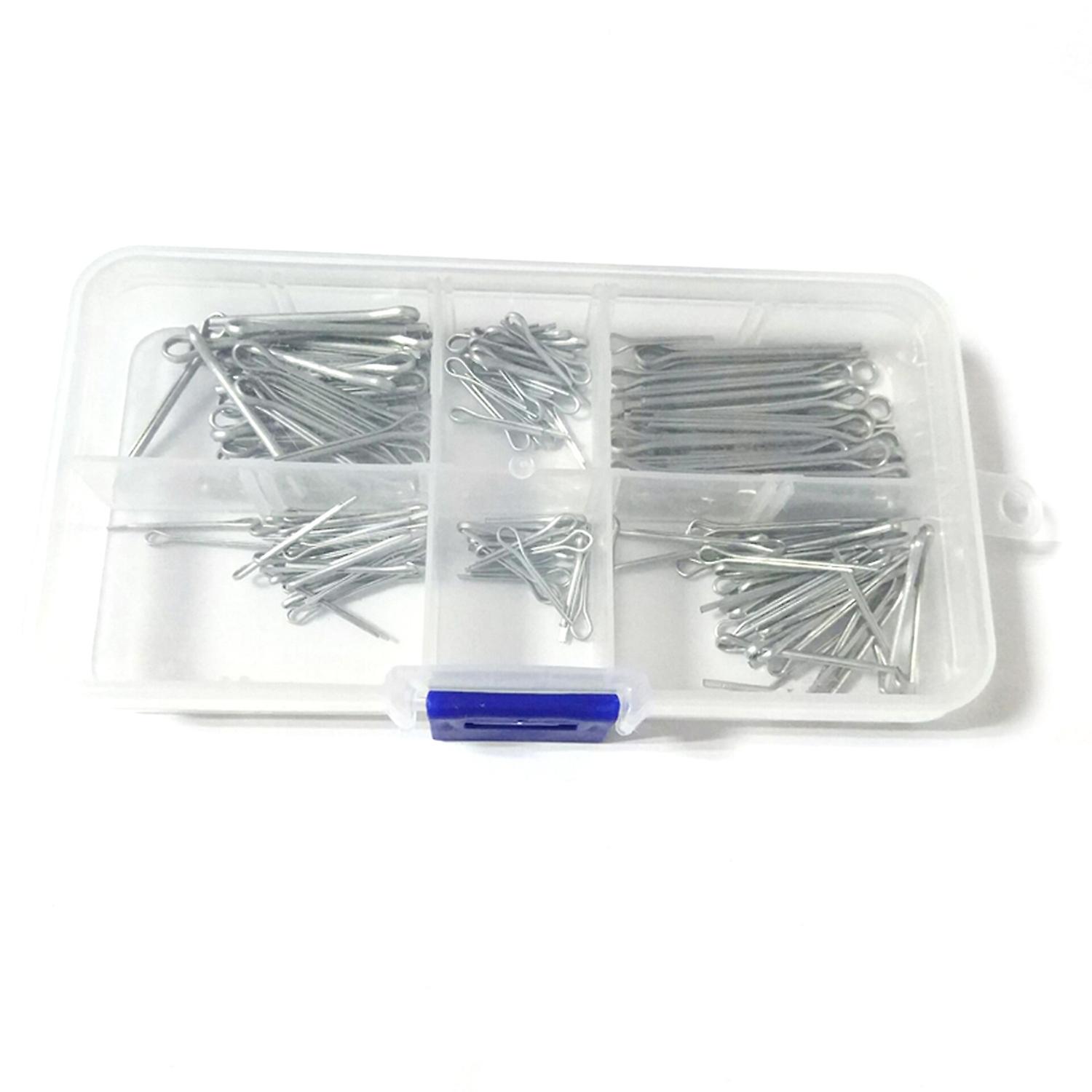 ZHOUBA 175Pcs Galvanized Zinc Alloy Split Cotter Pins Fixing Set Assortment Kits Tool