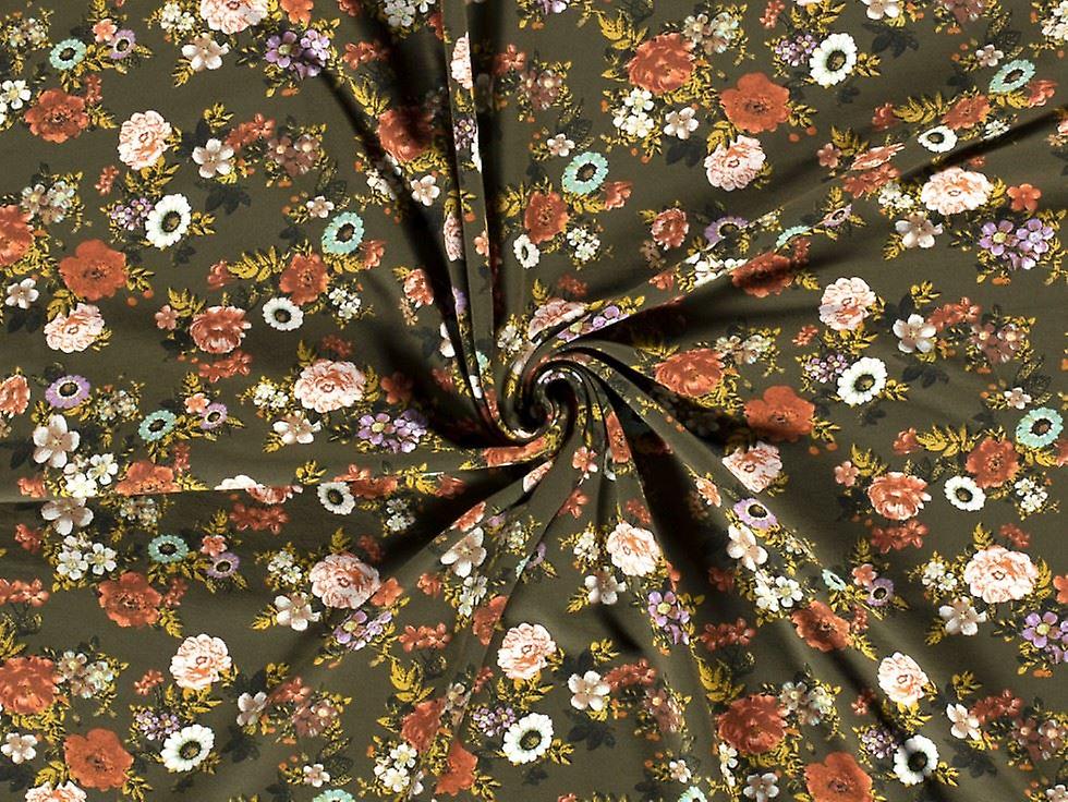 Minerva Cotton Jersey Stretch Knit Fabric Olive - per metre