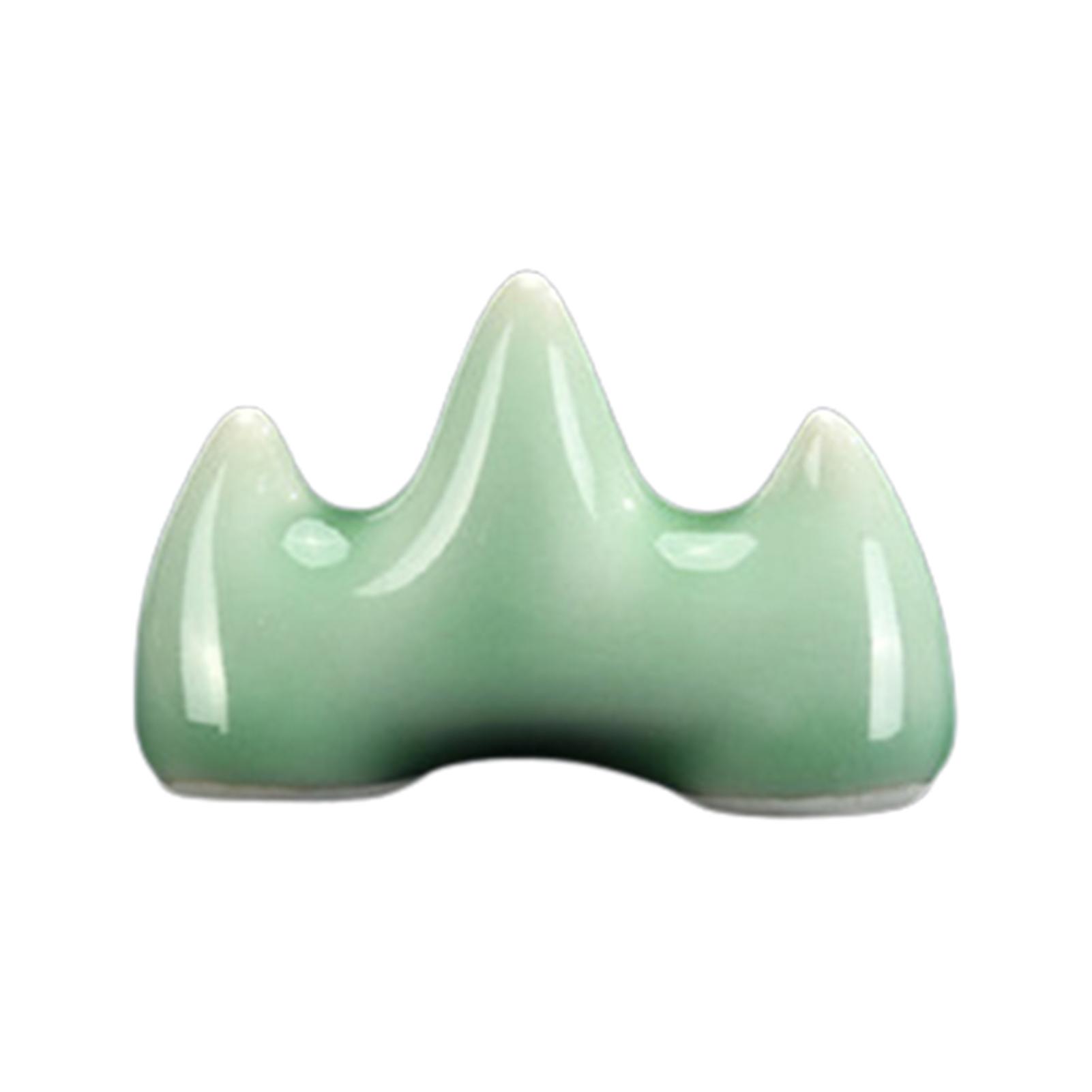 Celadon Pen Holder Multifunctional Mountain Shape Ink Brush Rest Retro Desktop Ornament for Home
