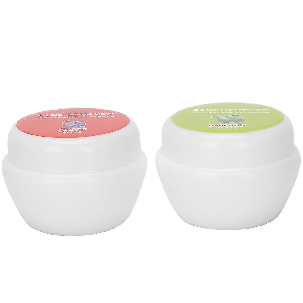 10g Eyelash Glue Remover No Stimulation Eyelash Extension Glue Adhesive Remover(5g Avocado +5g Purple Grape Flavor )