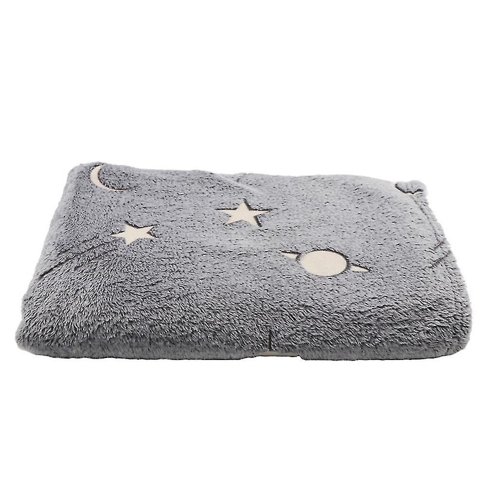 Grey Coral Fleece Soft And Comfortable Luminous Starry Blanket For Gift