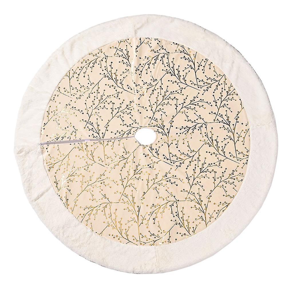 Bronzing Flower Branches Pattern Plush Christmas Tree Skirts/christmas Stocking