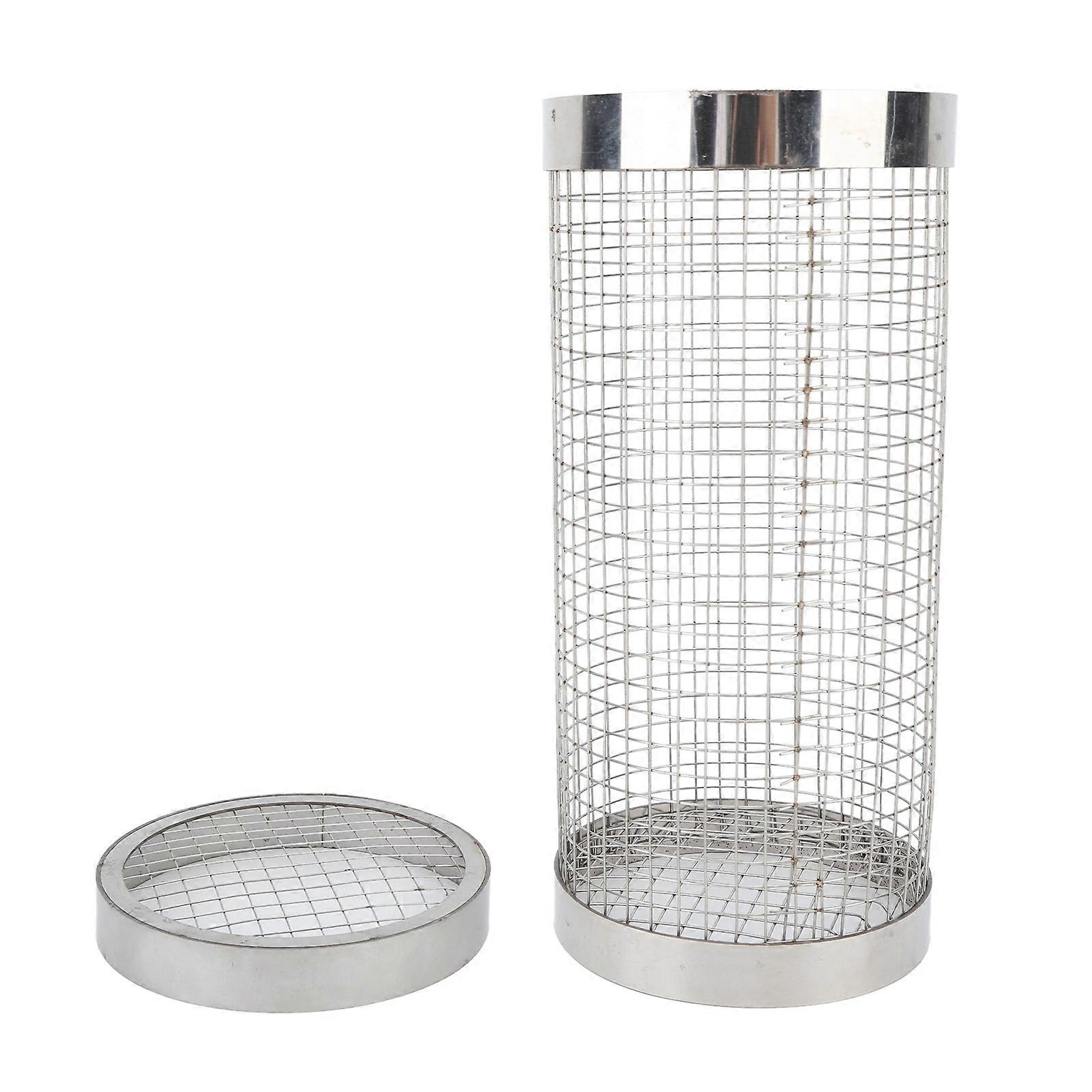 Touch Rolling Grilling Basket Barbecue Grilling Basket Cylinder Shaped Mesh Wire 304 Stainless Steel Rolling BBQ Grill Tool S(7.6 X 3.6in)