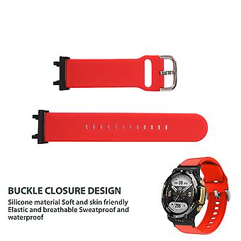 Cinturino Dell'orologio In Silicone Morbido Accessorio Cinturino Di Ricambio Regolabile Adatto Per Amazfit T Rex 2 Smart Watch Rosso