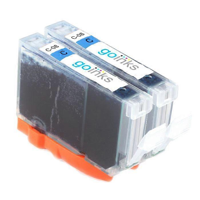 Go Inks Kompatible CLI-8C Tintenpatrone Cyan, 2er Pack für Canon Pixma Drucker