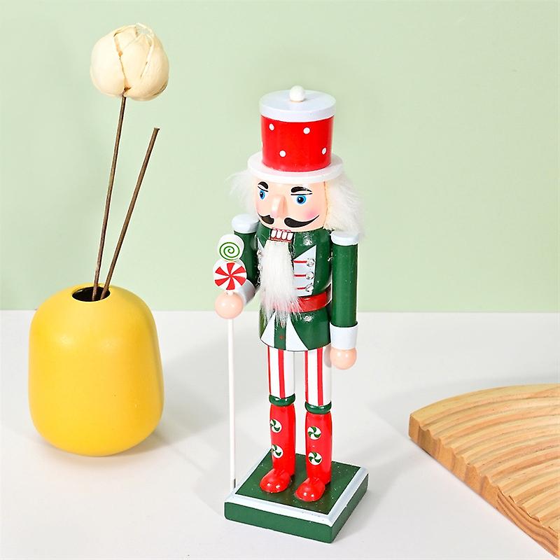 Candy Series Wooden Nutcracker Christmas Soldier Bookshelf Tabletop Ornament